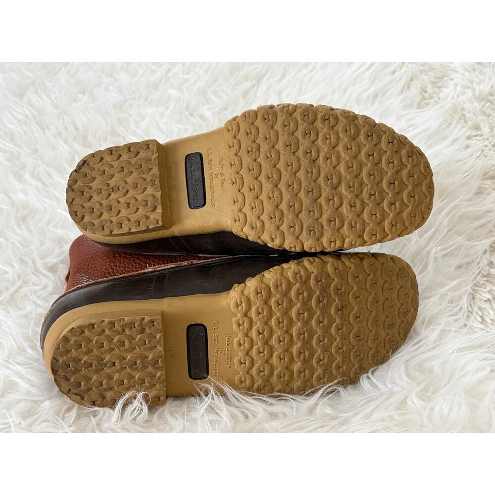 LL BEAN Maine Cognac Leather Lounger Pull-On Ankle Boots, Women’s Size 9 W - Picture 6 of 7
